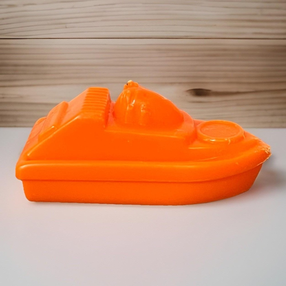 1993 Little Caesars Pizza Meal Prize Orange Boat SS CAESARS Diving Water Toy VTG